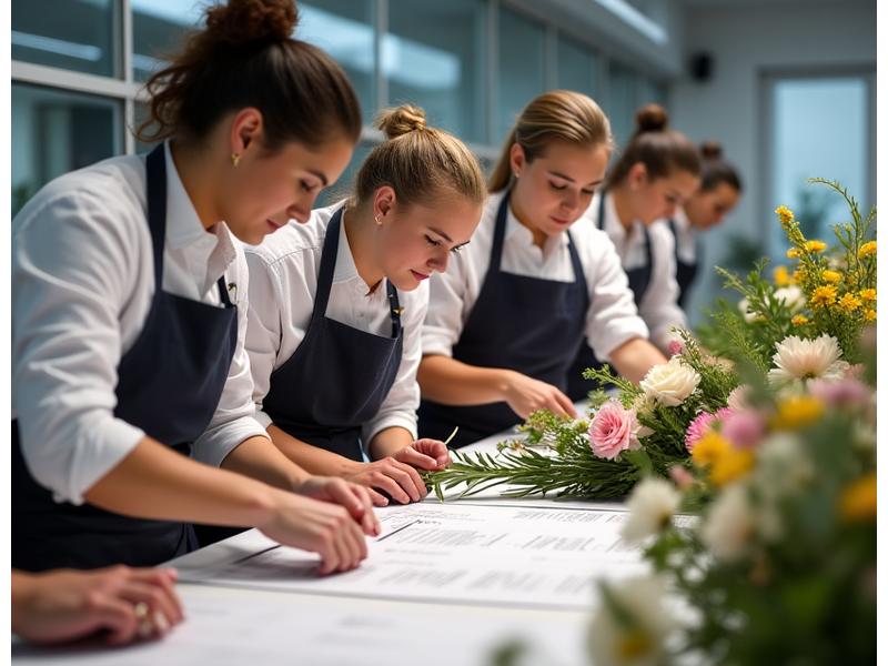 Équipe de Fleurisage Éclat coordonnant l'installation florale d'un événement